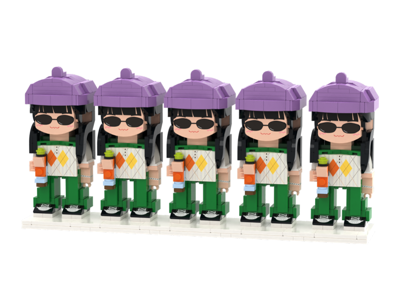 Customizable 5 People Cute Face Custom Brick Figures Full Body Universal Interlocking Plastic Toy Gift For Family