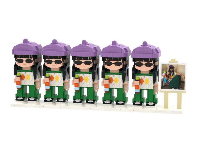 Customizable 5 People Cute Face Custom Brick Figures Full Body Universal Interlocking Plastic Toy Gift For Family
