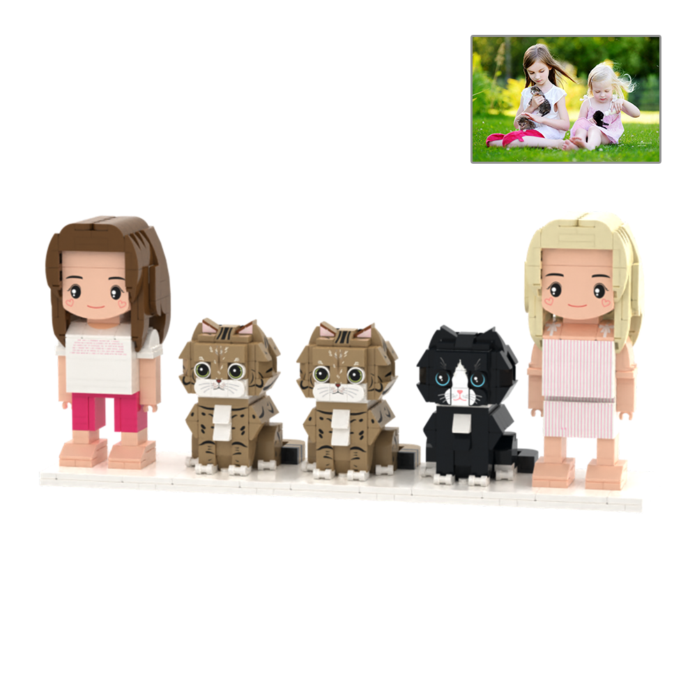 Customizable Full Body 2 People Brick Figures Persaonalized Brick Figures with  Pets Gift for Couple - MyCustomBrickFigures