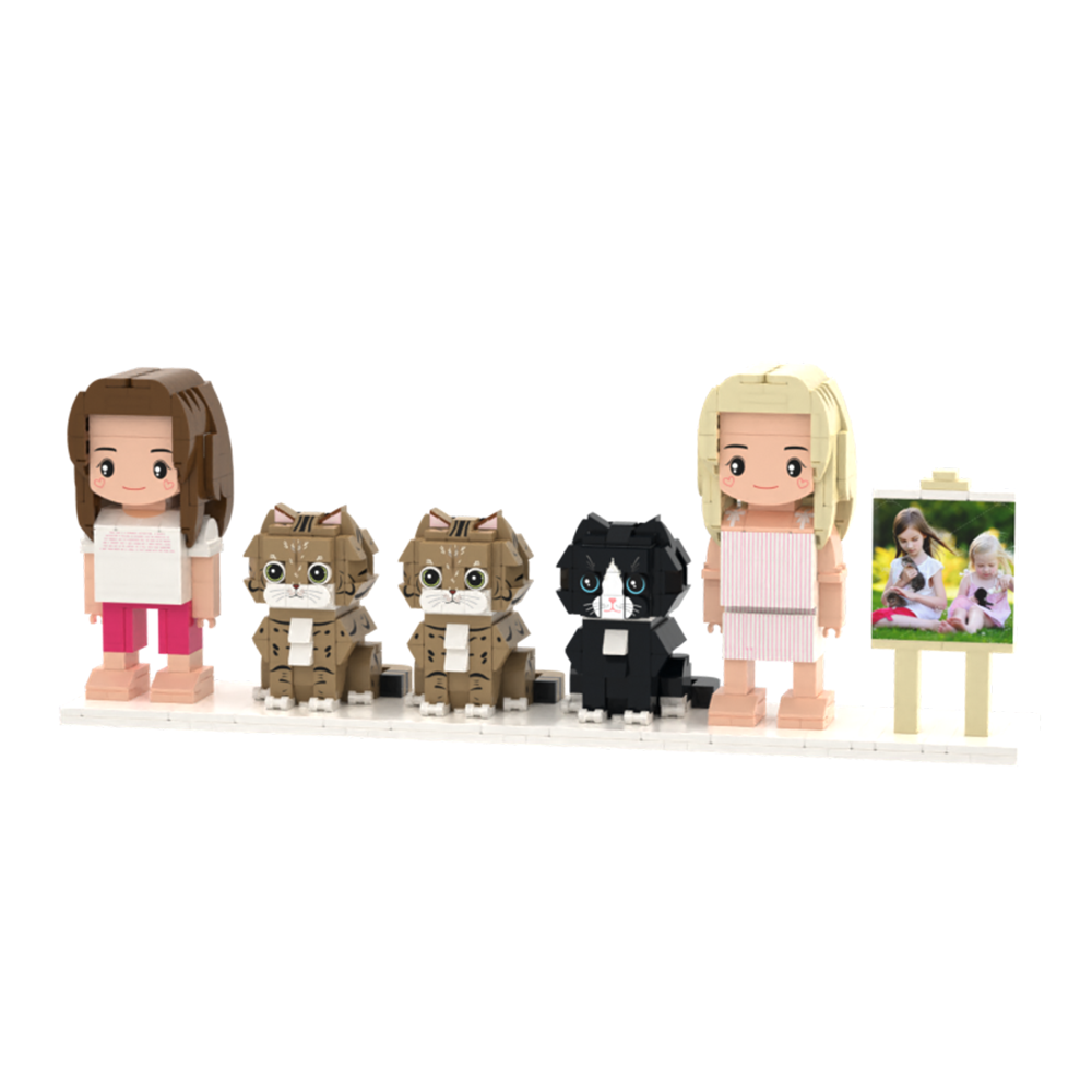 Customizable Full Body 2 People Brick Figures Persaonalized Brick Figures with  Pets Gift for Couple - MyCustomBrickFigures