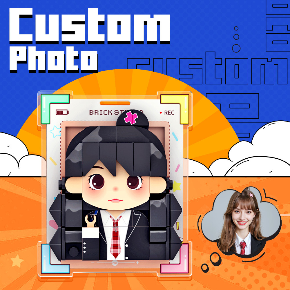 Personalized Building Blocks Pink Photo Stickers Diy Gift Refrigerator Magnets Gifts For Girlfriend Boyfriend
