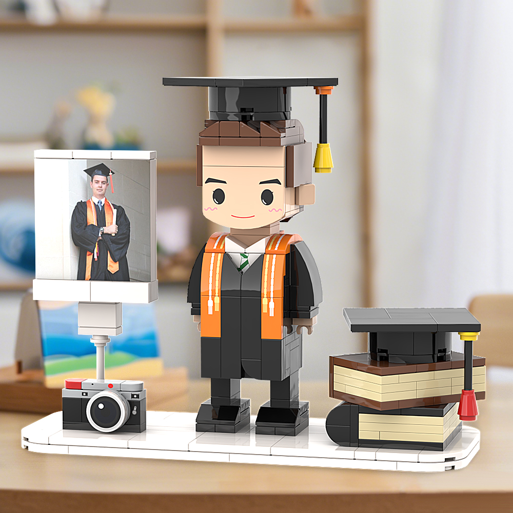 Custom Full Body Brick Figure Graduation Gift Personalized Graduation Decoration Photo Ornament Brick Figures Gift