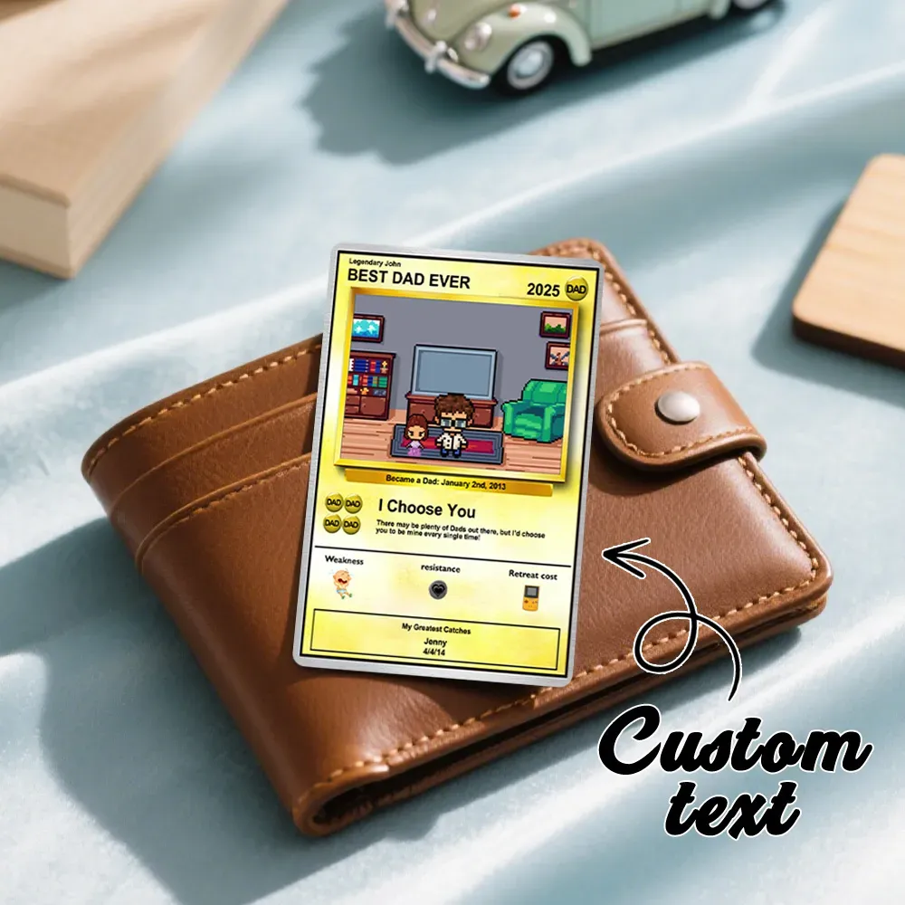 We Choose You Forever Custom Poke Card Fathers Day Gift For Poke Loving Dads Gift For Dad - MyCustomBrickFigures