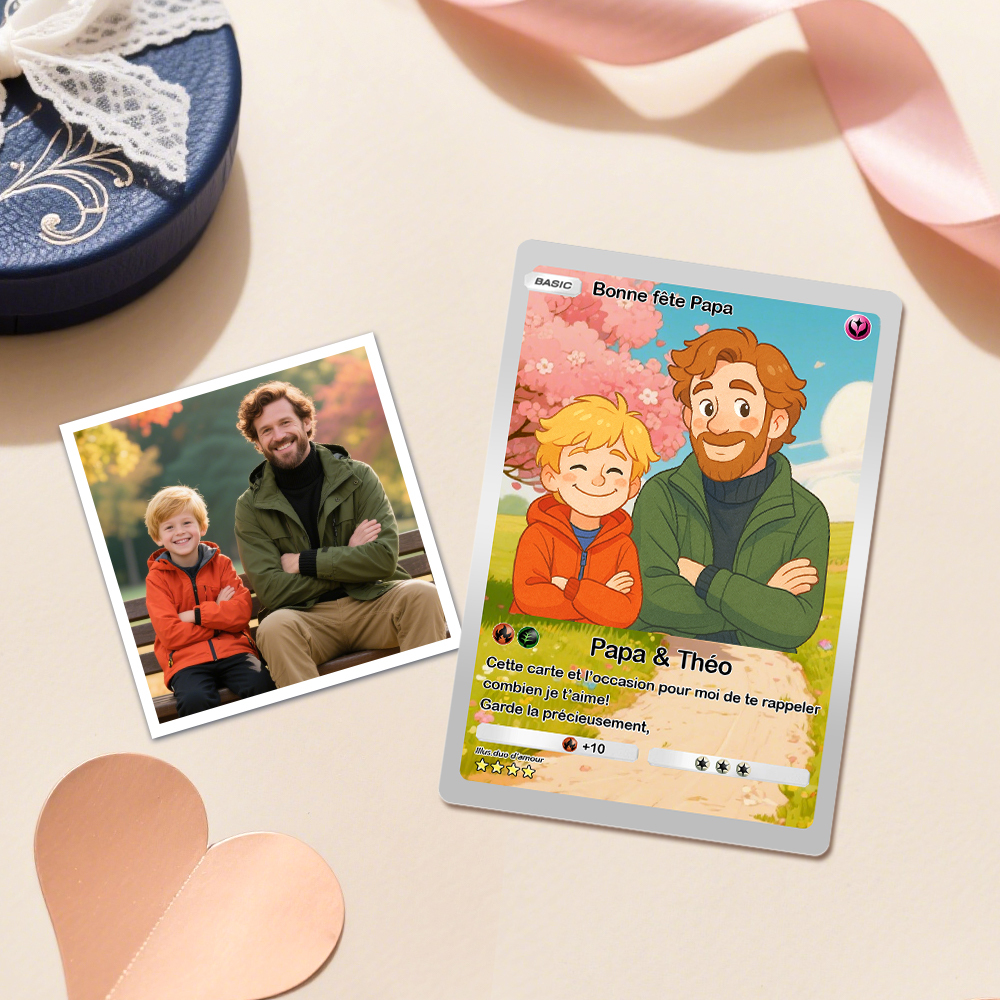 Custom Couple Love Card Personalized Love Gift for Anniversary Valentine's Day or Birthday - MyCustomBrickFigures