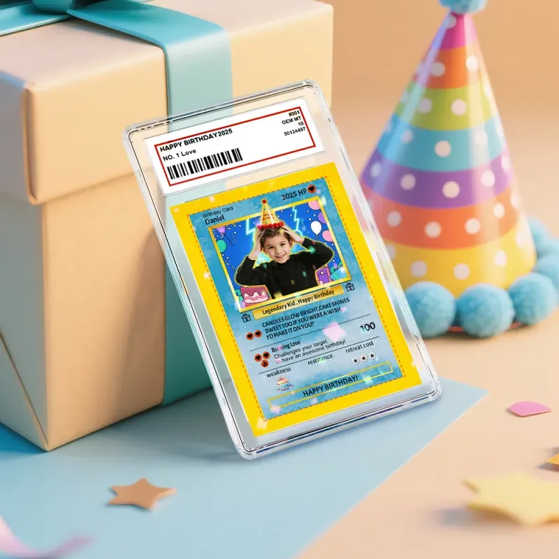 Personalized Poke Card Custom Poke Card Custom Present Card For Kid Dad Boyfriend Gift Birthday Keepsake Happy Birthday Poke Card - MyCustomBrickFigures