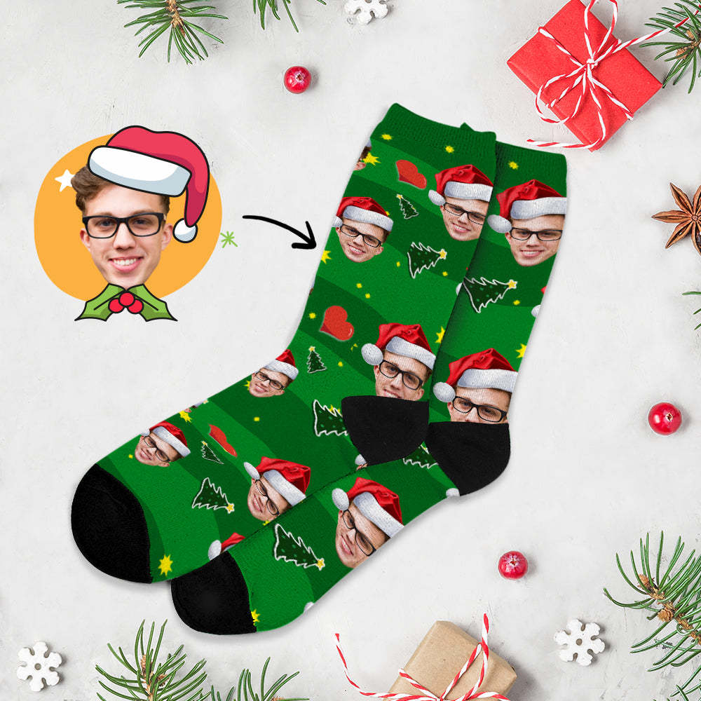Chrismas Socks Custom Full Face Photo Socks Personalized Funny Custom Design Best Gift Idea for Xmas Multicolor - Bestchristmasgifts