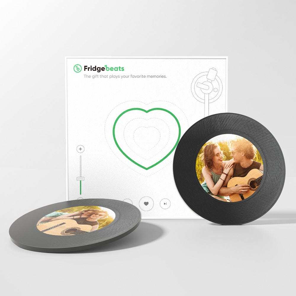 Custom Music & Photo Fridge Magnet Can Customize 1-6 Vinyl and Songs - GiftLab