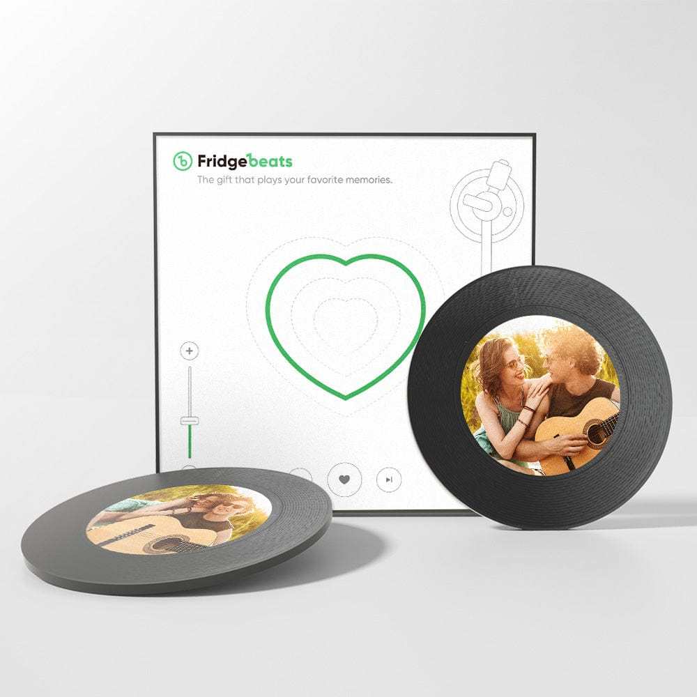 Custom Music & Photo Fridge Magnet Can Customize 1-6 Vinyl and Songs - GiftLab