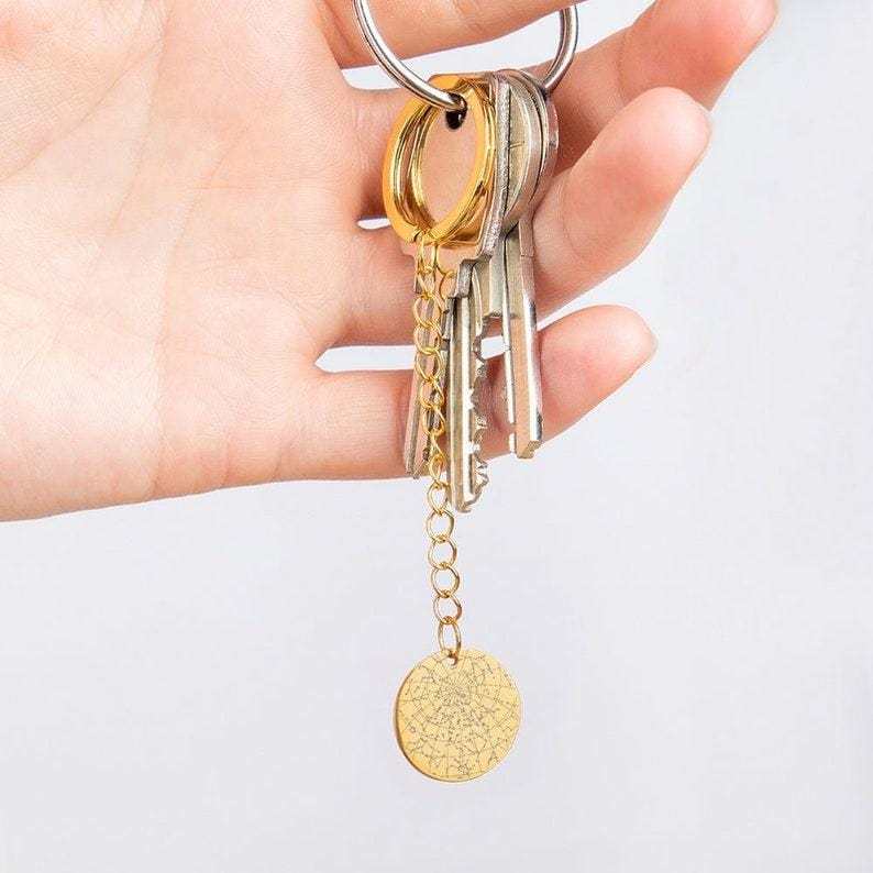 Addiction Recovery Medallion Coin Custom Star Map By Date Keychain Recovery Chips Anniversary Gifts for Men Women Him Her Encouragement Gift - Giftlab