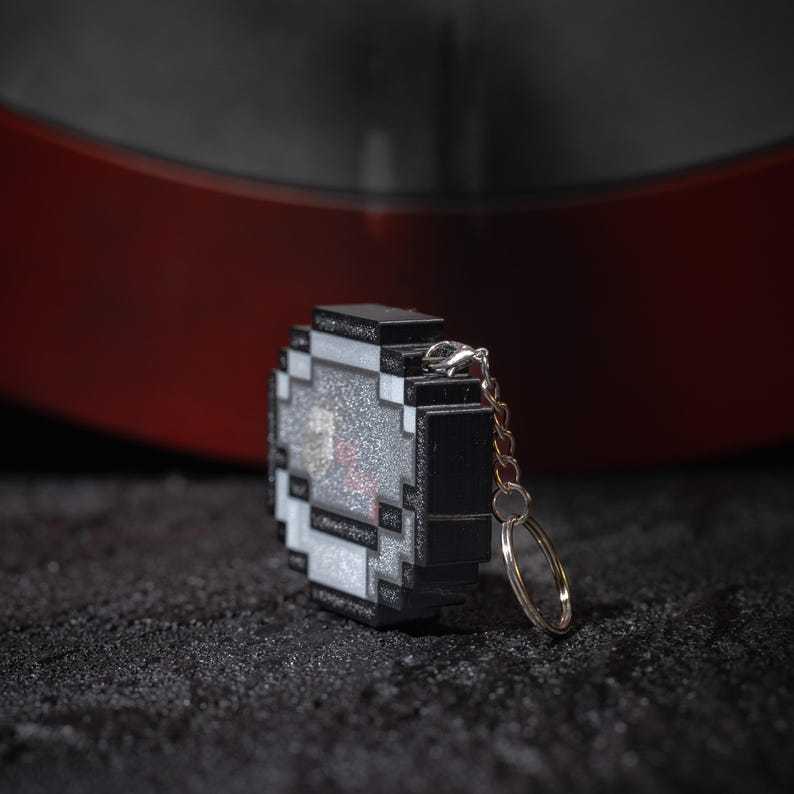 Pixel Compass Toy Keychain Simple Pendant Gift for Game Lovers for Him