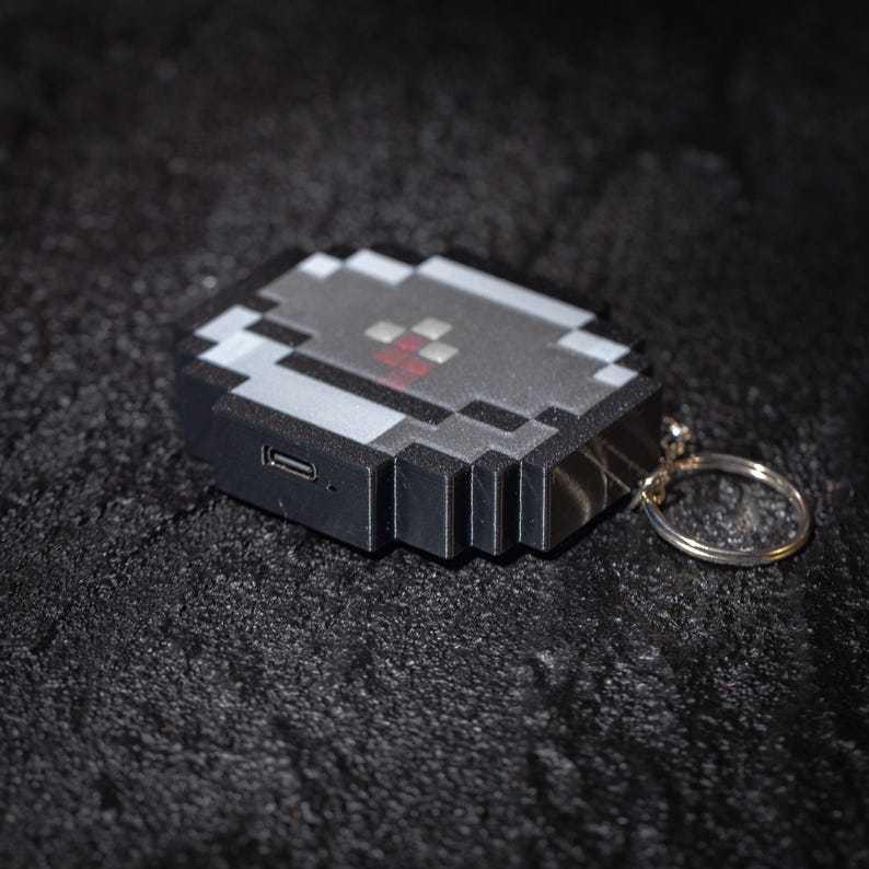 Pixel Compass Toy Keychain Simple Pendant Gift for Game Lovers for Him