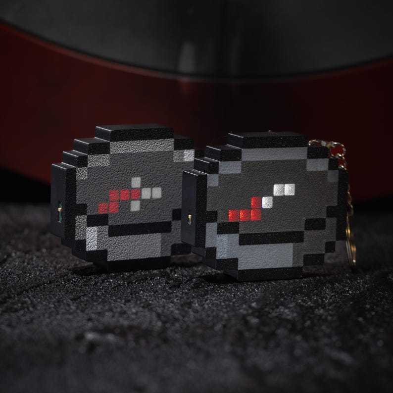 Pixel Compass Toy Keychain Simple Pendant Gift for Game Lovers for Him