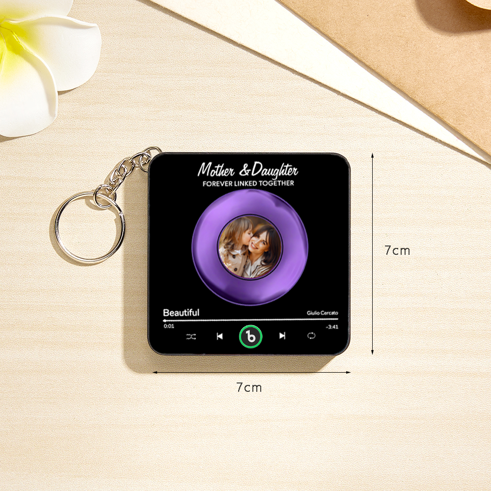 Custom Vinyl Mini Music Fridge Magnet Keychain Gifts Custom Photo Personalized Mini Music Fridge Magnet Keychain That Can Play Song Gifts for Mama - MyCustomBrickFigures