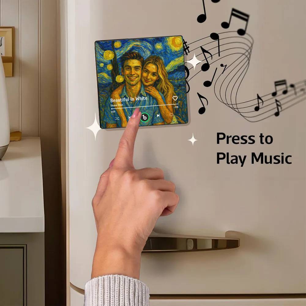 Personalized Music Fridge Magnet Vintage Art Style Song Magnet Gifts for Lover - MyCustomBrickFigures