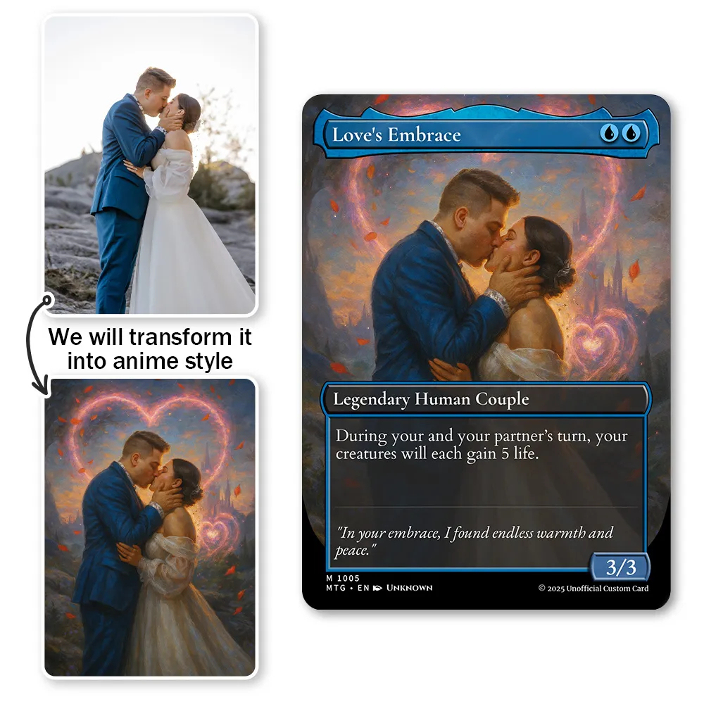 Custom Anime Couples Magic Card Personalized Photo Magic Anime Card Gift for Couples
