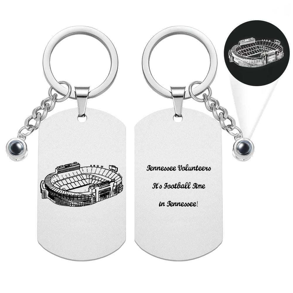 Neyland Stadium Projection Keychain Personalized Keychain with Team Slogan Gift for Sports Lover - Giftlab