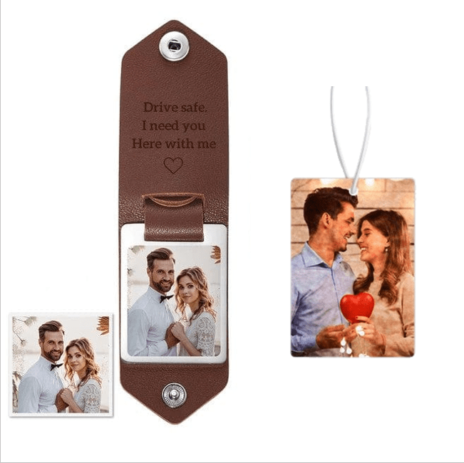 Custom Drive Safe Leather Keychain Personalized Engrave Keychain Anniversary Gift For Couple Birthday Gift - Giftlab