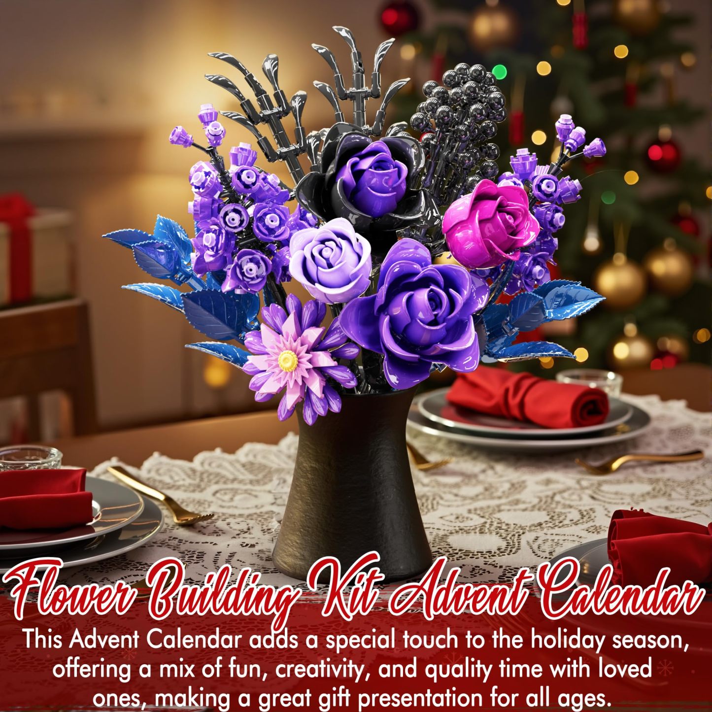 Flower Bouquet Advent Calendar Building Blocks – Christmas Countdown Blind Box