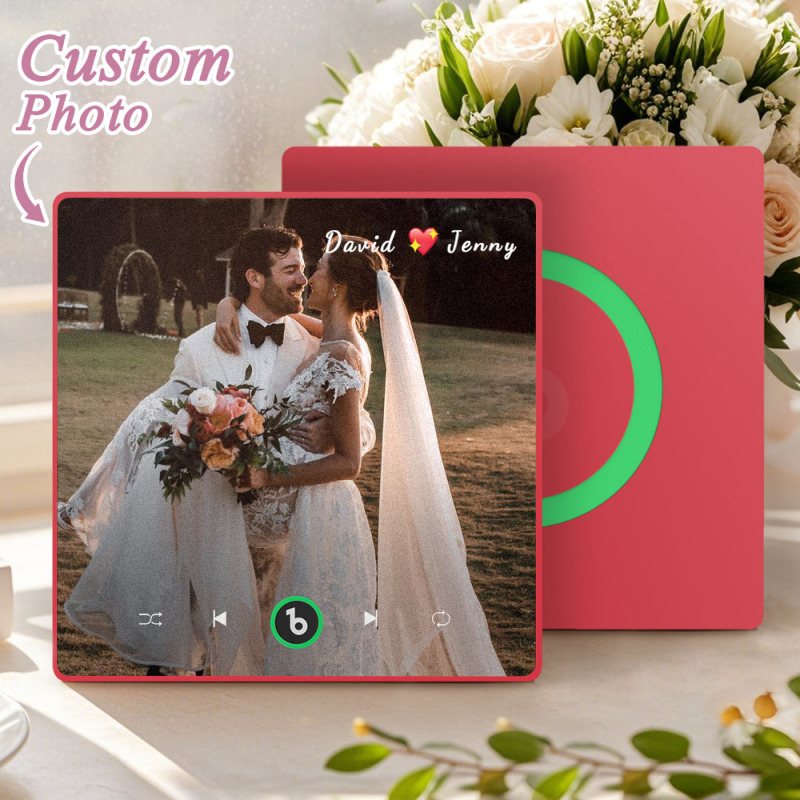 Custom Music & Photo Fridge Magnet Supports Bluetooth Connectivity Custom Music Fridge Magnet Couple Gift Singing Refrigerator Magnet Wedding Gift for Couple - MyCustomBrickFigures