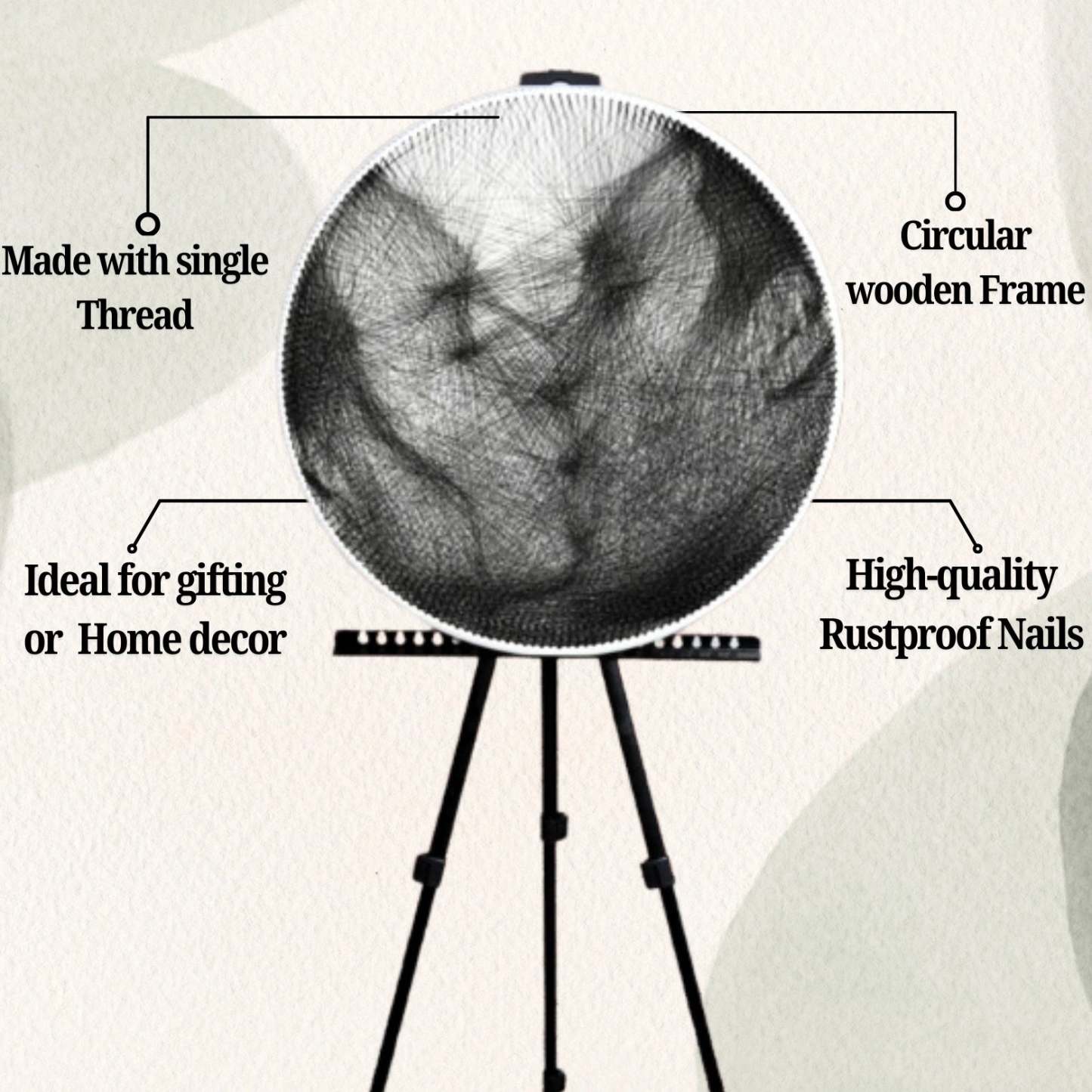 Personalized Photo String Kit Thread Portrait Art Framed Square Shape Couple Thread Memories