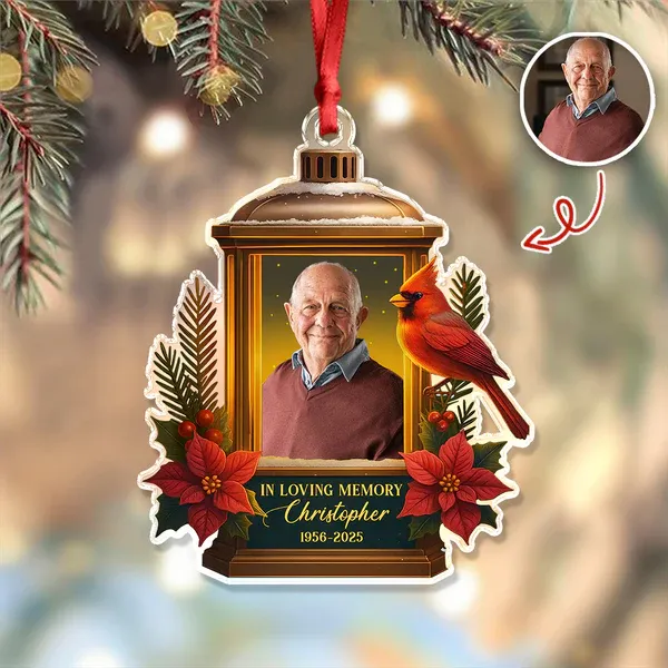 Ornement Commémoratif En Acrylique Avec Photo Personnalisée En Souvenir D'un Être Cher - MaPhotocaleconFr
