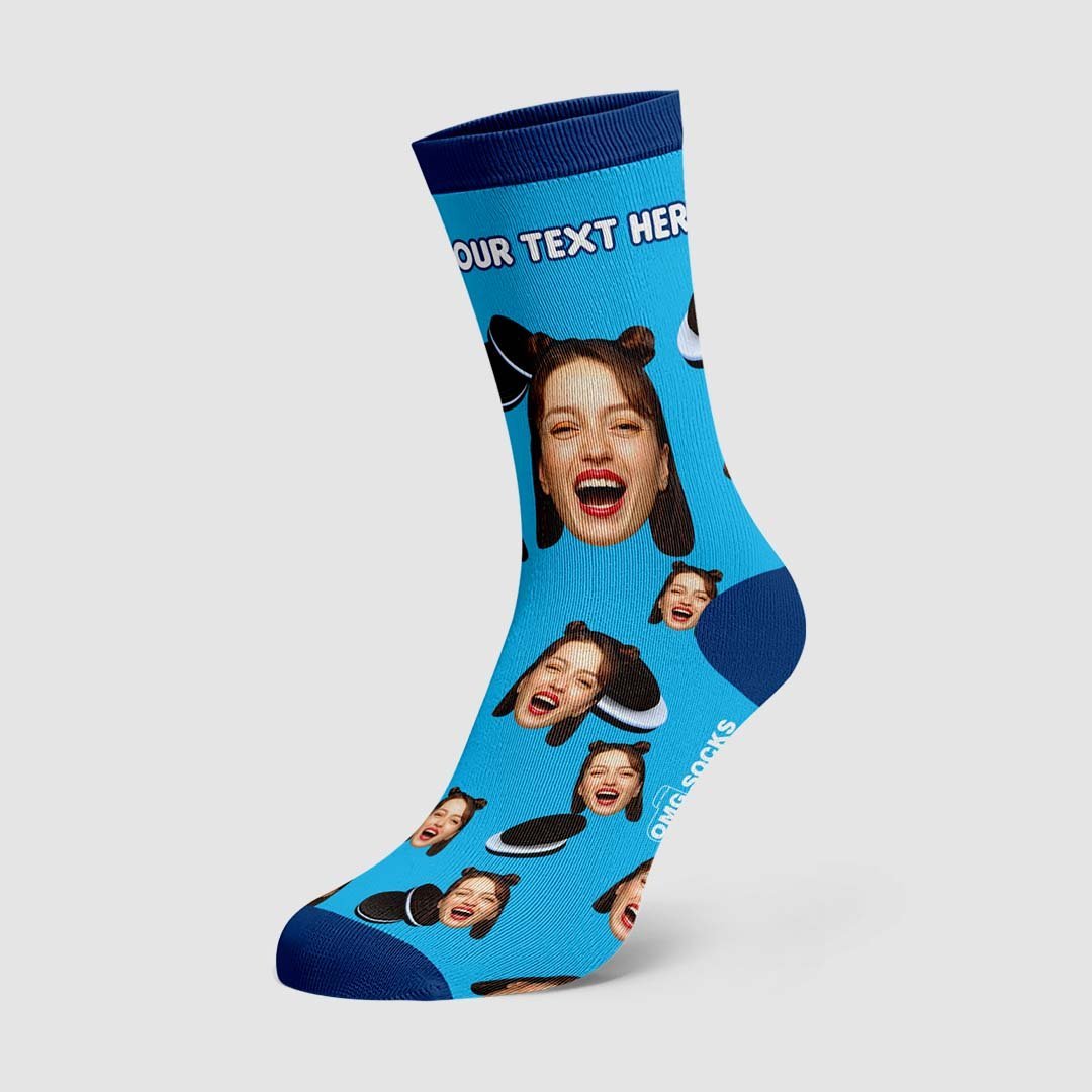 Chaussettes Avec Photo Et Nom Oreo Personnalisés - mademinefr