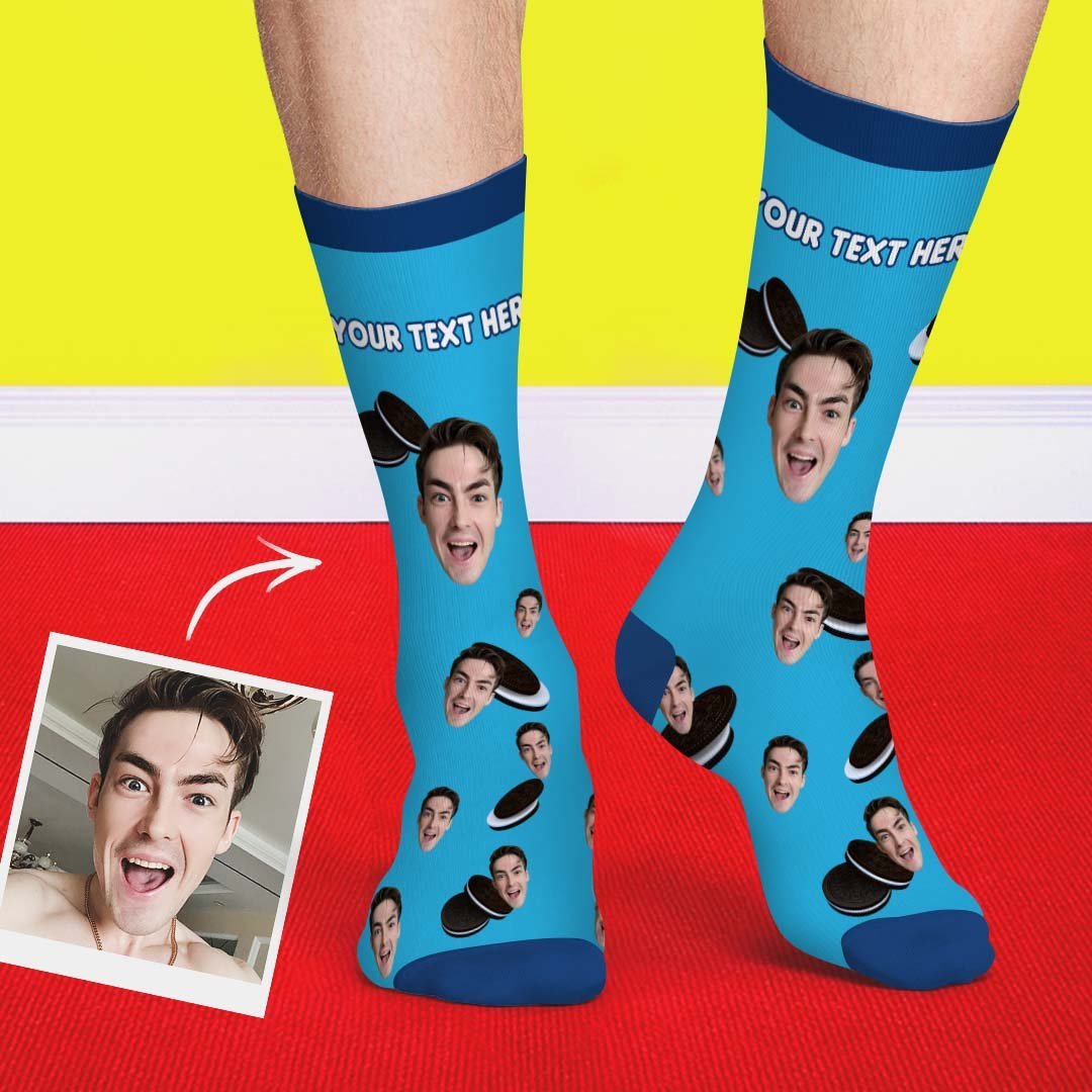 Chaussettes Avec Photo Et Nom Oreo Personnalisés - mademinefr