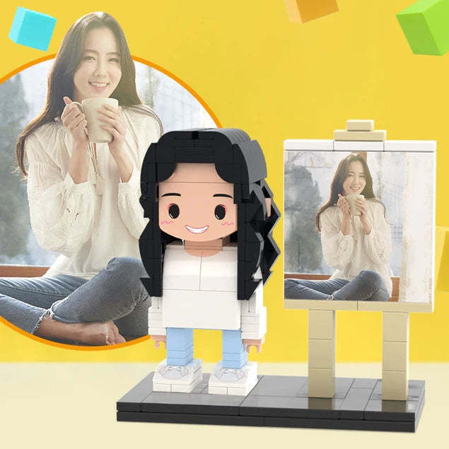 Cadeau Pour Maman Figurines En Brique Personnalisées Figurines En Brique Photo Avec Cadre Corps Complet Personnalisé 1 Personne Figurines En Brique À Visage Rond - mademinefr