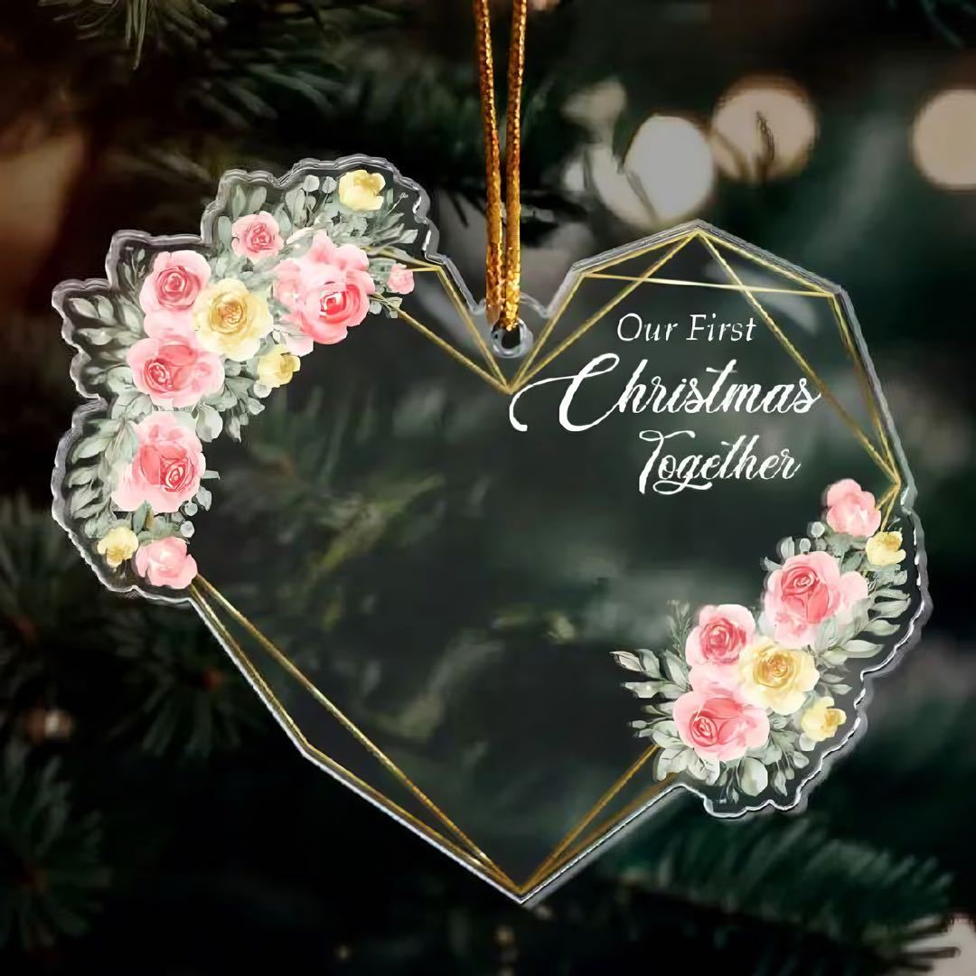 Décoration Photo Personnalisée En Acrylique, Notre Premier Noël Ensemble, Cadeau Idéal Pour Un Amoureux, Un Mari, Une Femme Ou Une Famille - MaPhotocaleconFr