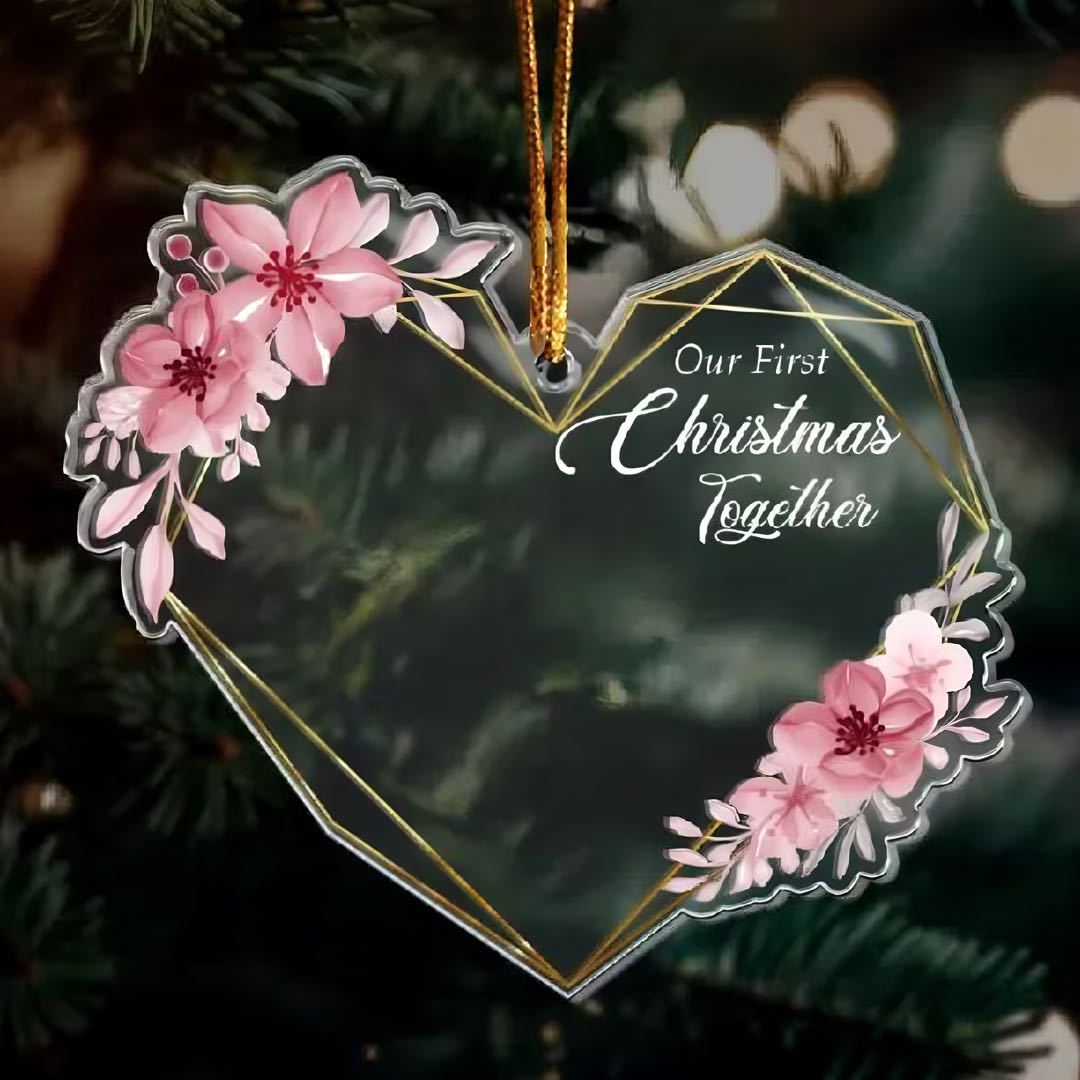 Décoration Photo Personnalisée En Acrylique, Notre Premier Noël Ensemble, Cadeau Idéal Pour Un Amoureux, Un Mari, Une Femme Ou Une Famille - MaPhotocaleconFr
