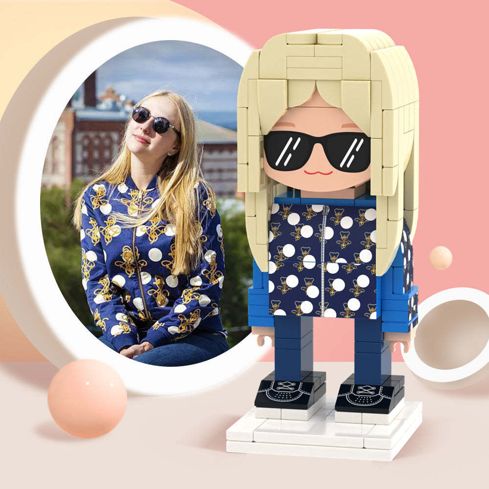 Bloc De Décor De Portrait, Corps Complet Personnalisable Pour 1 Personne, Figurines En Brique Mignonnes, Jouet En Bloc De Petites Particules - mademinefr