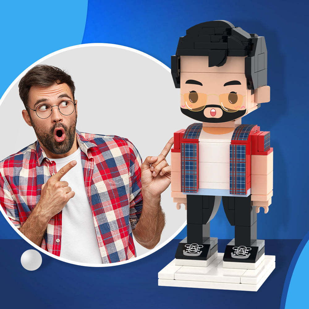 Cadeaux Créatifs Pour Lui, Corps Complet Personnalisable, Figurines En Brique Personnalisées Pour 1 Personne, Jouet En Blocs De Petites Particules - mademinefr