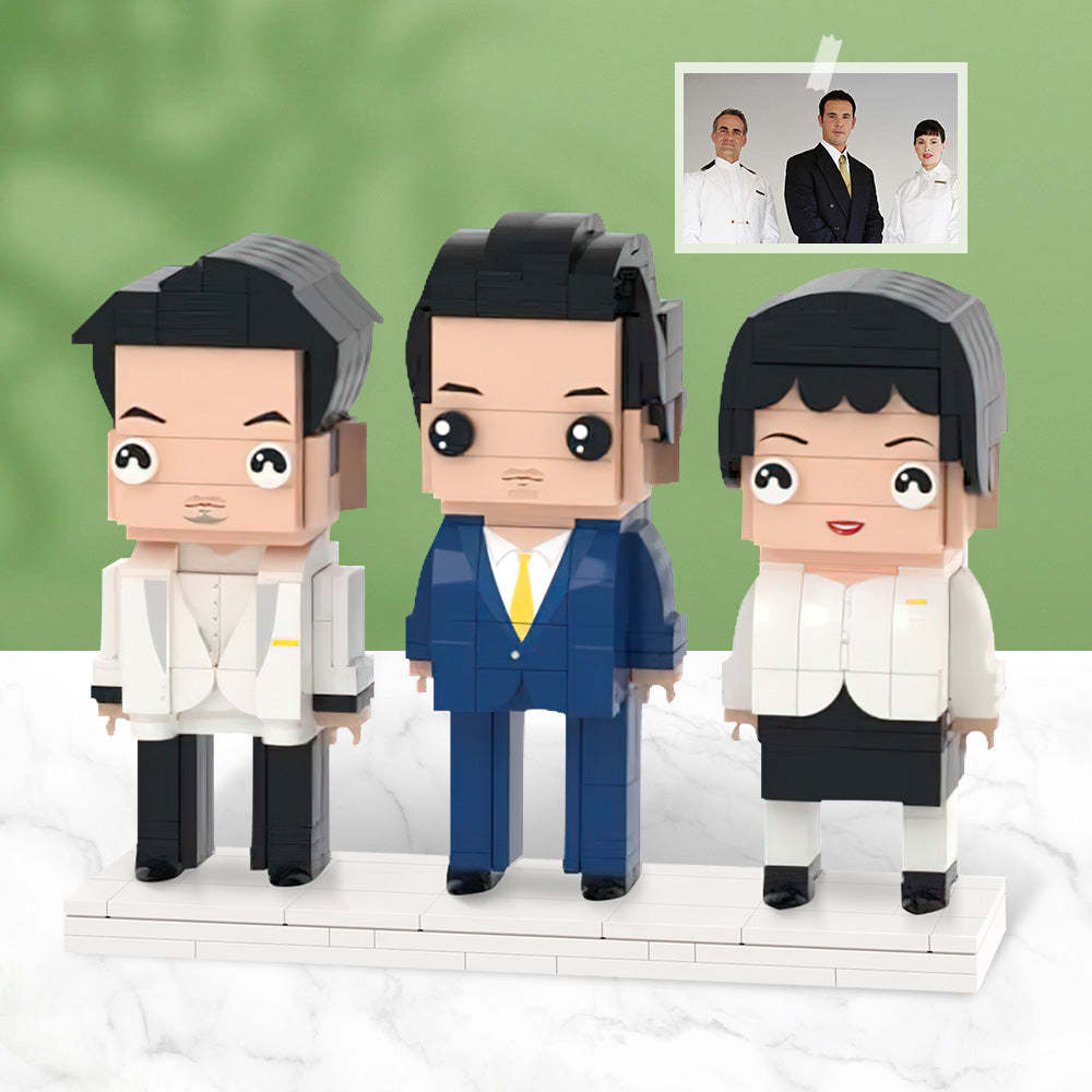 Cadeaux Pour Collègues Corps Complet Personnalisable 3 Personnes Figurines En Brique Personnalisées Petit Bloc De Particules - mademinefr