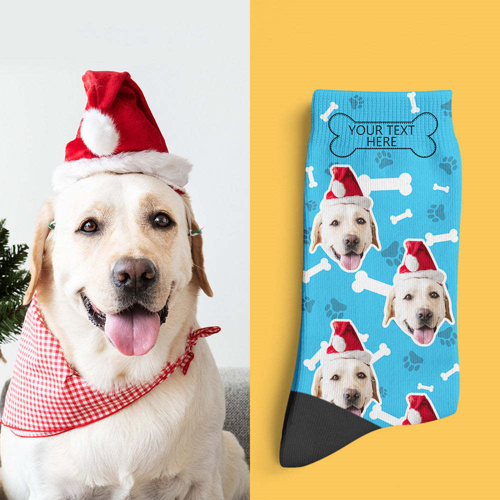 Chaussettes Photo, Chaussettes Personnalisées Pour Visage De Chien, Cadeau De Noël - mademinefr
