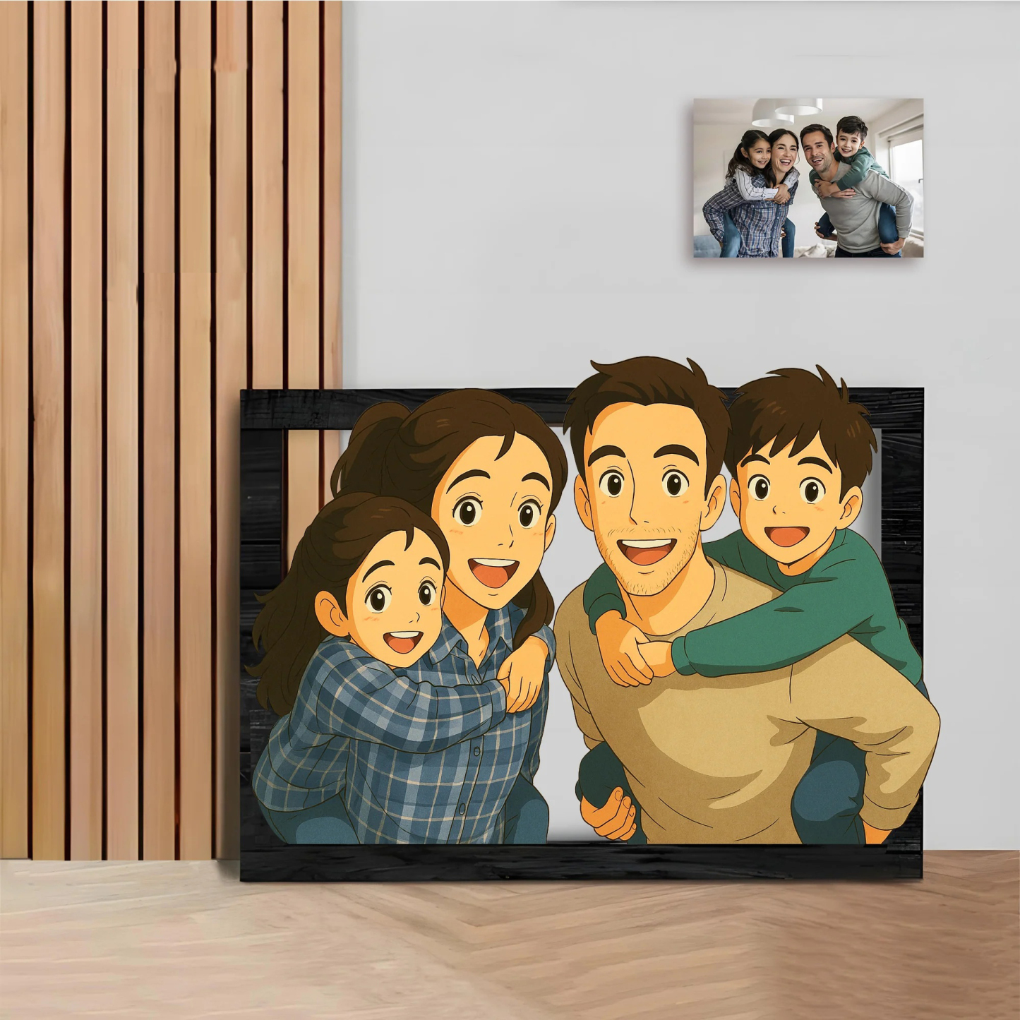 Cadre Portrait Ghibli Personnalisé, Cadeau D'anniversaire De Mariage, Cadeau De Noël Pour Couple - MaPhotocaleconFr