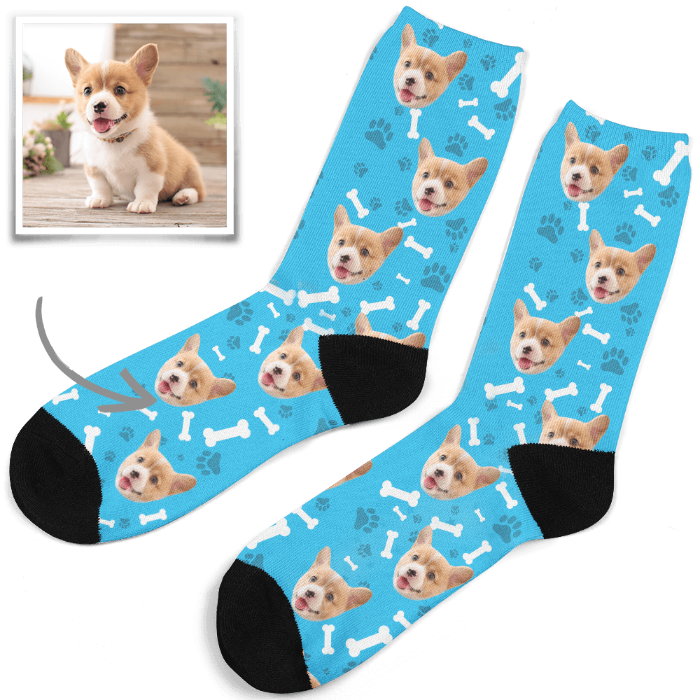 Chaussettes Personnalisé avec Photo en Visage Chien  - MadeMine