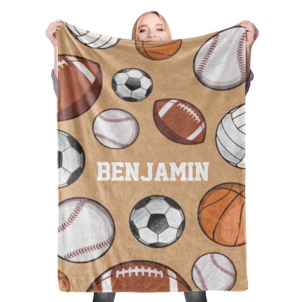 Couverture bébé personnalisée avec prénom Sport Couvertures de poussette avec prénom personnalisé Couverture d'emmaillotage personnalisée