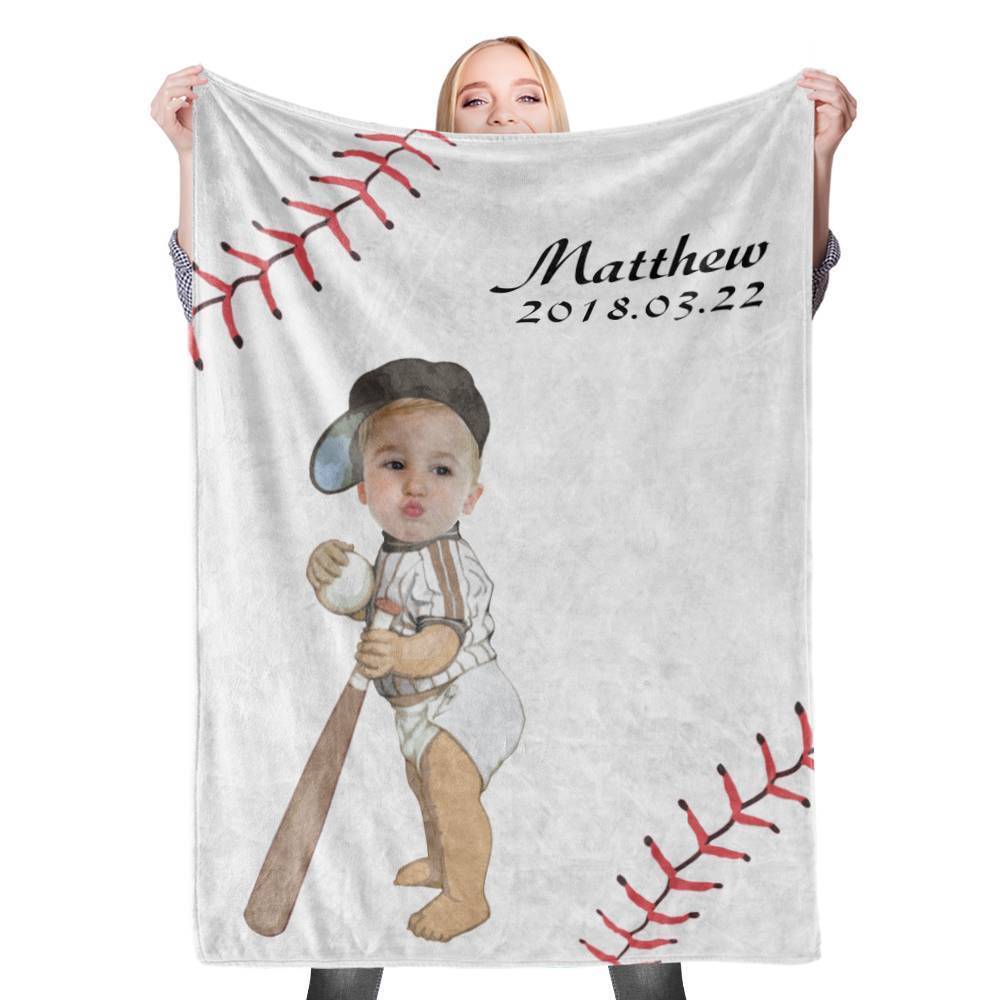 Couverture bébé personnalisée avec prénom Sport Couvertures de poussette avec prénom personnalisé Couverture d'emmaillotage personnalisée