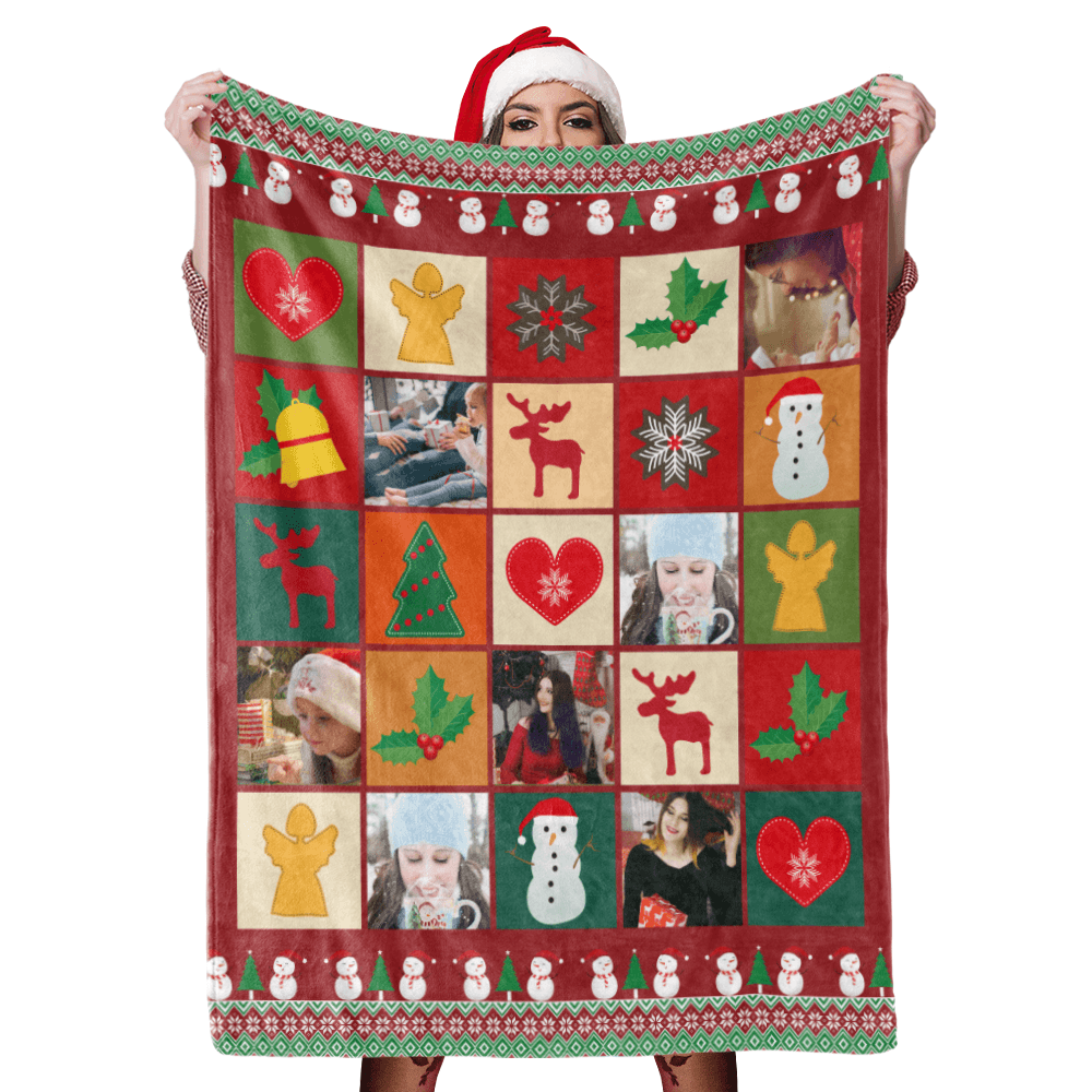 Couverture cadeau de Noël Couverture avec photo Couvertures personnalisées