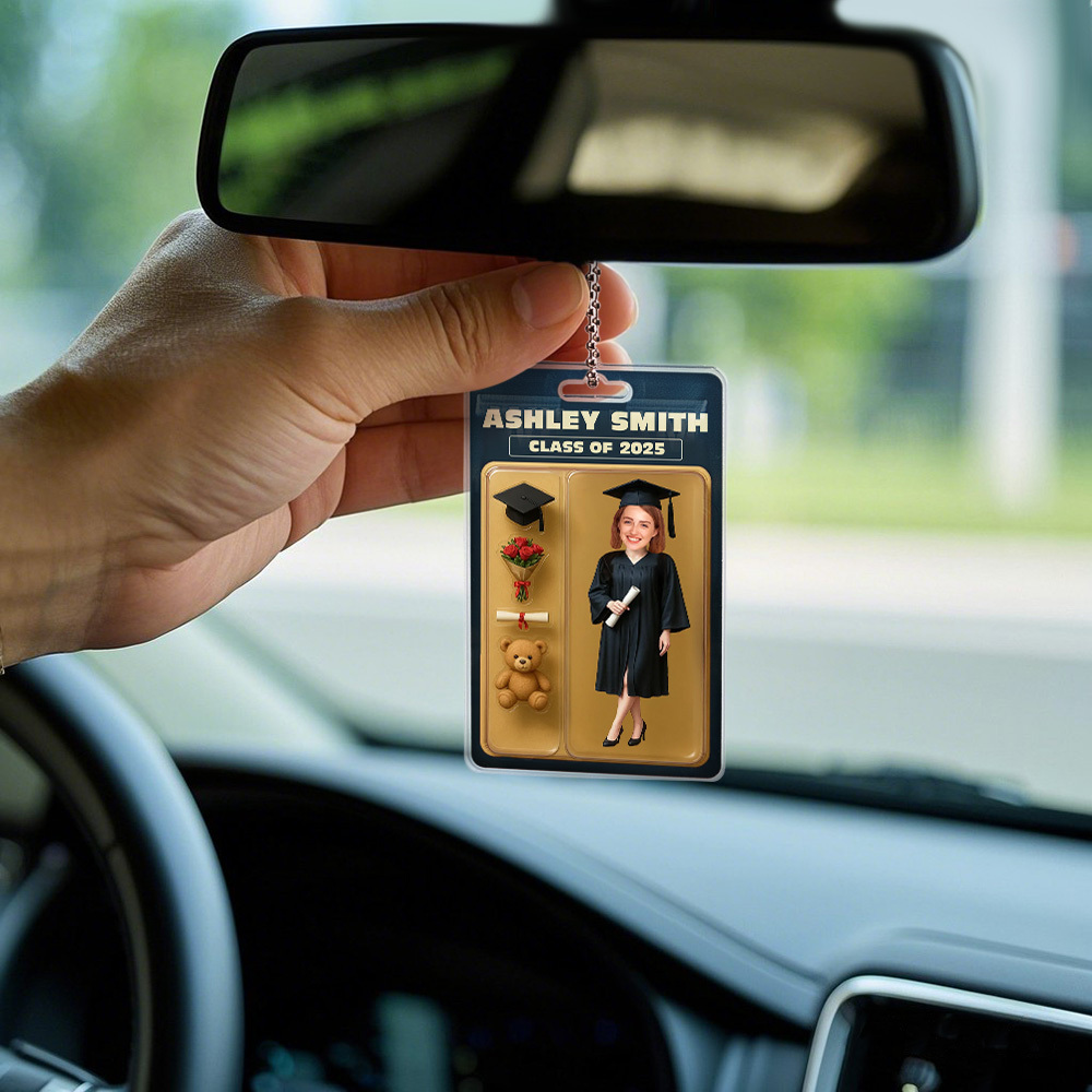 Figurine D'action Effet 3d Personnalisée, Emballage De Tête Personnalisable, Style Boîte À Jouets, Cadeau Artistique, Cintre De Voiture En Acrylique Personnalisé, Cadeau De Remise De Diplôme Pour Les Diplômés - MademineFR