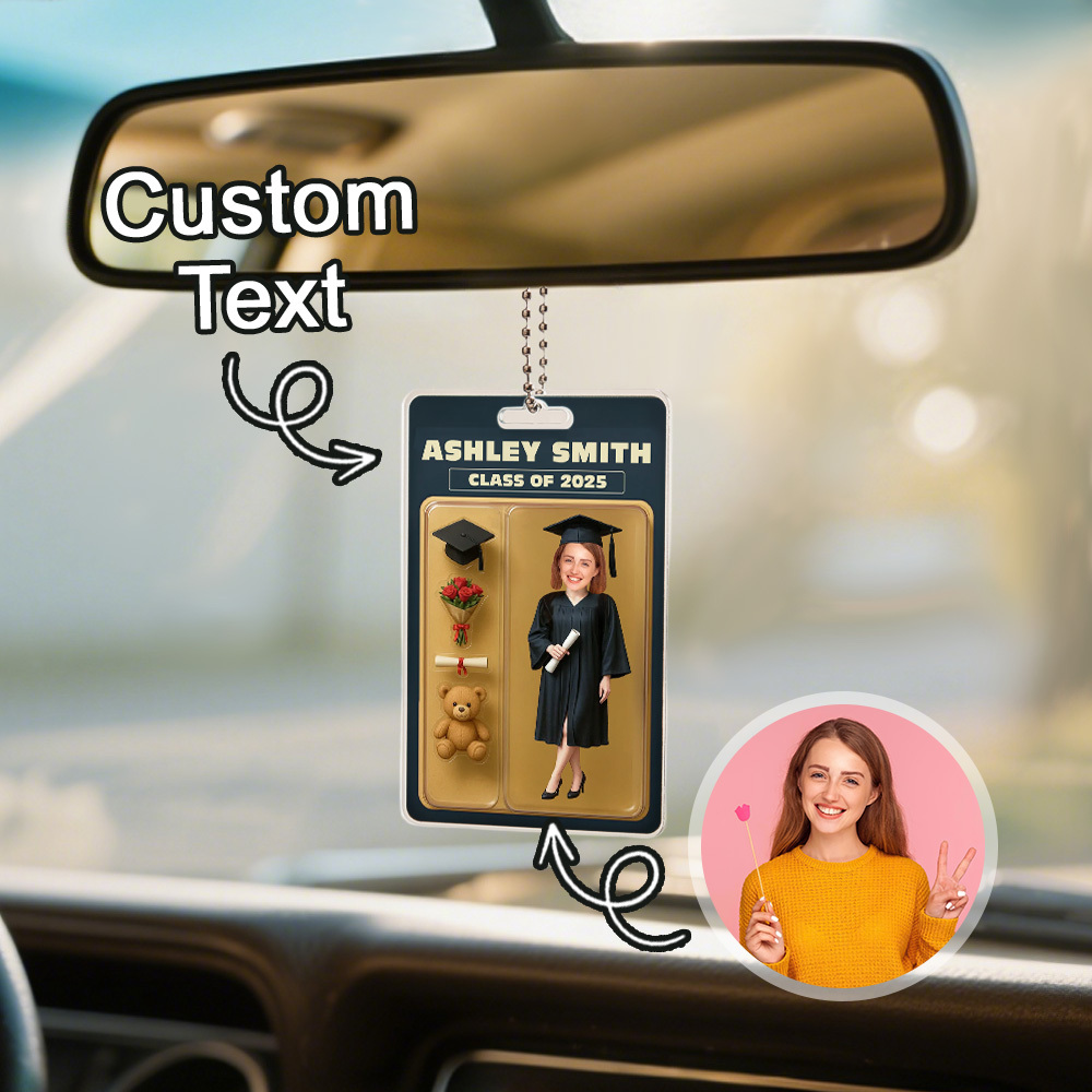 Figurine D'action Effet 3d Personnalisée, Emballage De Tête Personnalisable, Style Boîte À Jouets, Cadeau Artistique, Cintre De Voiture En Acrylique Personnalisé, Cadeau De Remise De Diplôme Pour Les Diplômés - MademineFR