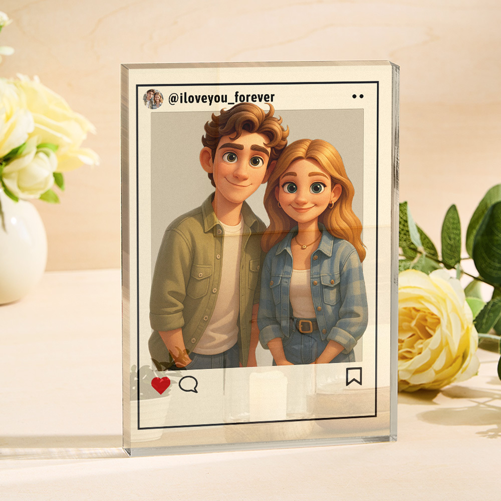 Figurine De Dessin Animé Personnalisée, Plaque Décorative En Acrylique Personnalisée, Cadeau D'anniversaire De Mariage, Cadeau De Festival - MaPhotocaleconFr