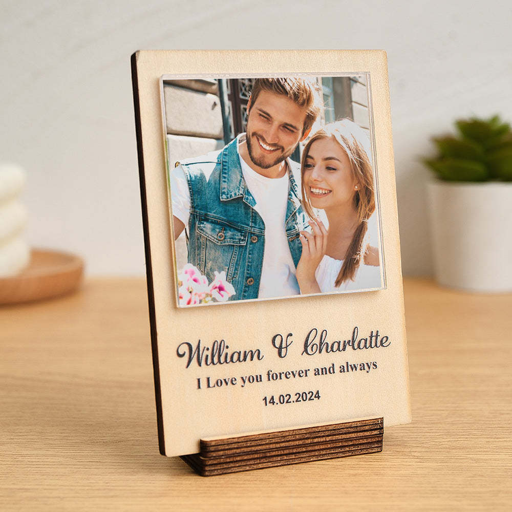 Cadre Photo En Bois Personnalisé Avec Texte Personnalisé 1 À 4 Photos - mademinefr
