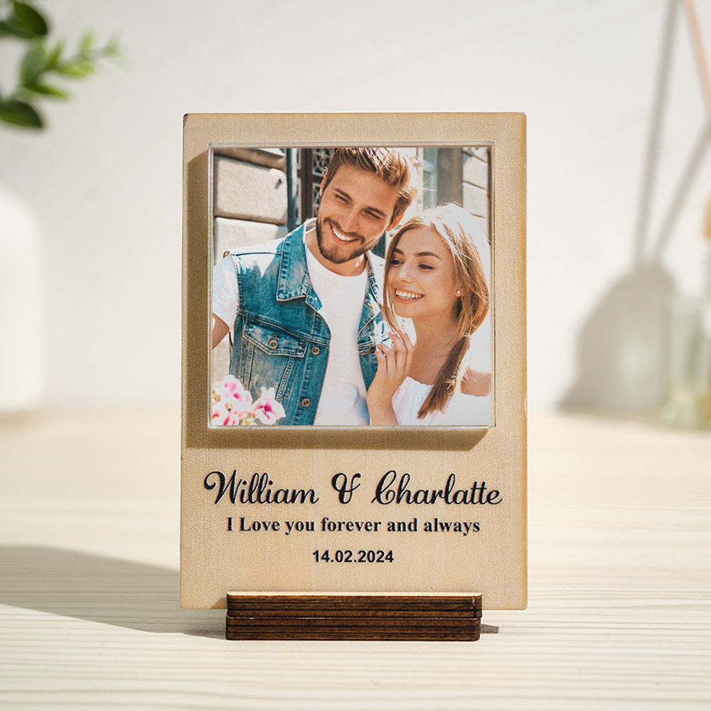 Cadre Photo En Bois Personnalisé Avec Texte Personnalisé 1 À 4 Photos - mademinefr