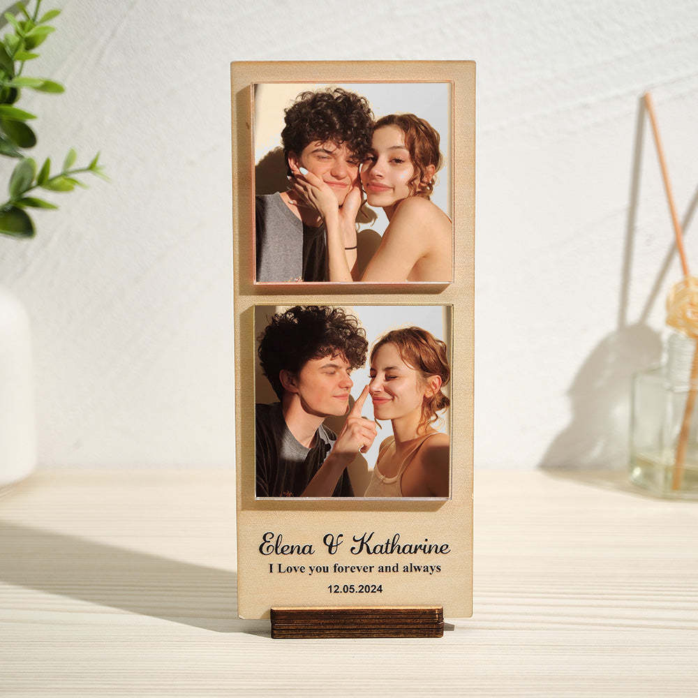 Cadre Photo En Bois Personnalisé Avec Texte Personnalisé 1 À 4 Photos - mademinefr