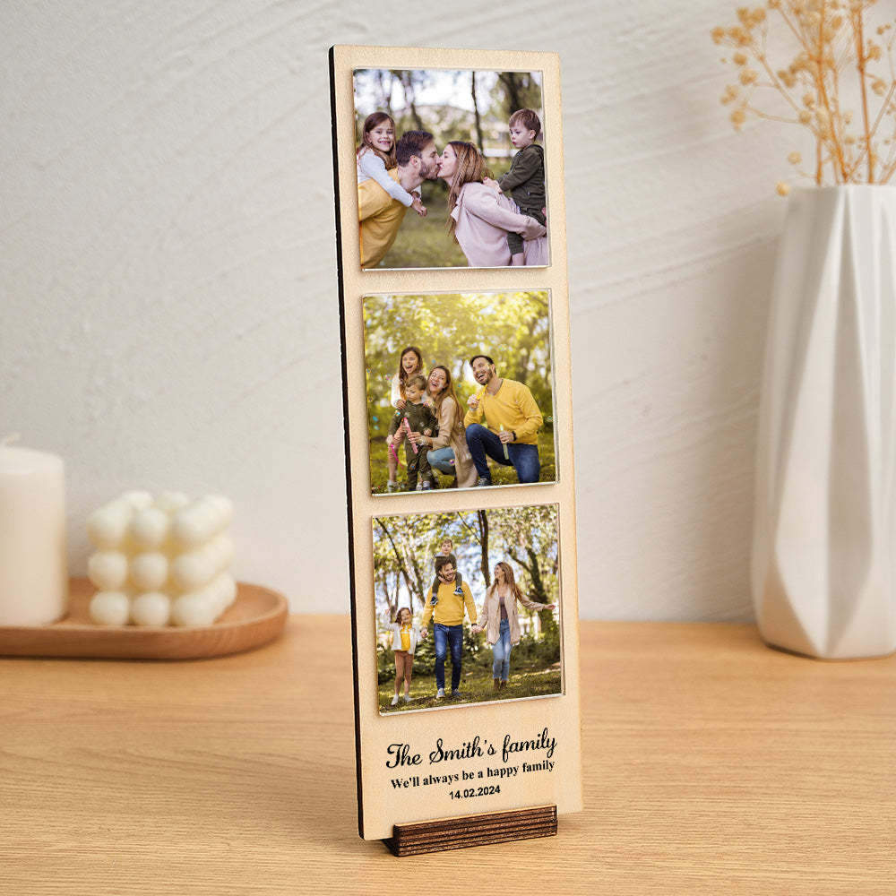Cadre Photo En Bois Personnalisé Avec Texte Personnalisé 1 À 4 Photos - mademinefr