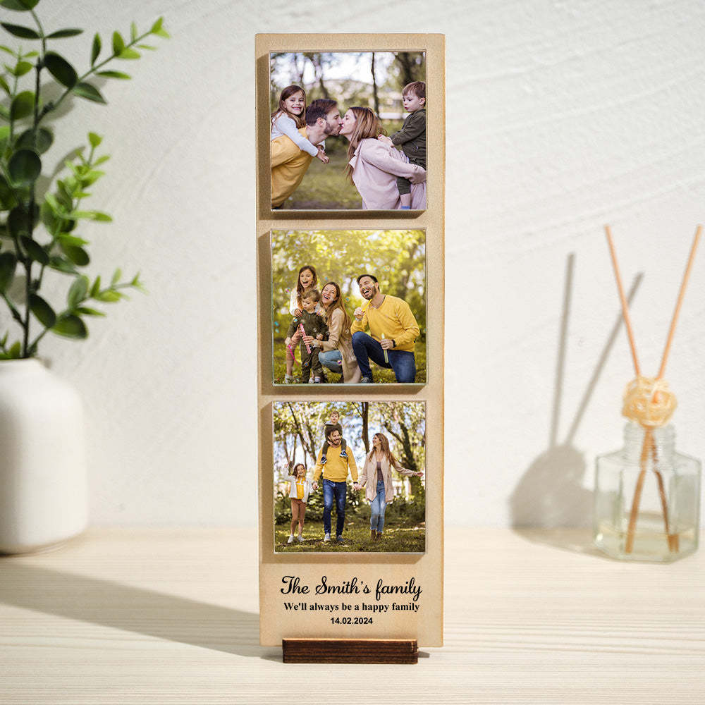 Cadre Photo En Bois Personnalisé Avec Texte Personnalisé 1 À 4 Photos - mademinefr