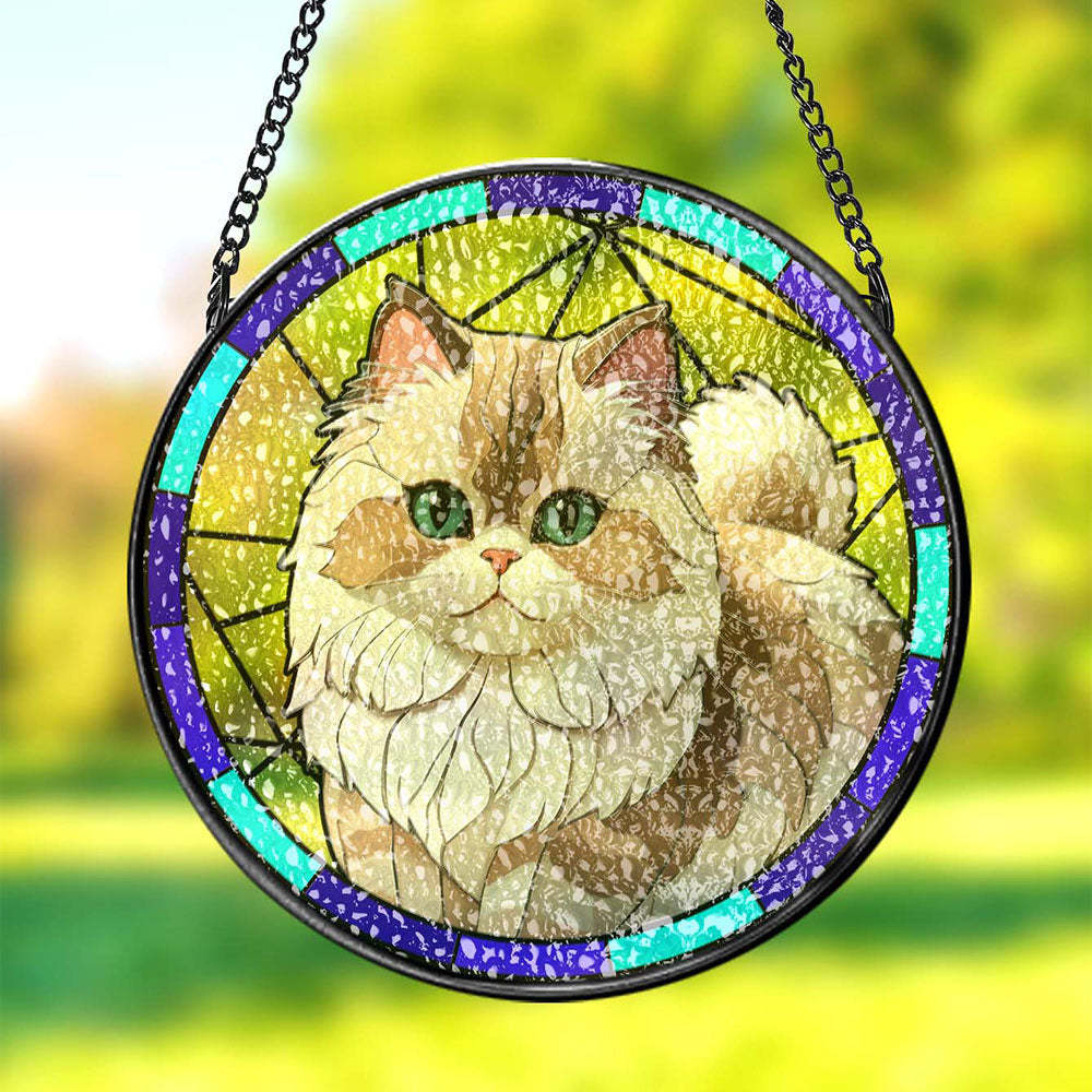 Vitrail Personnalisé Pour Animaux De Compagnie, Attrape-soleil Artistique, Ornement Commémoratif Pour Animaux De Compagnie, Cadeaux Pour Les Amoureux Des Animaux De Compagnie - mademinefr