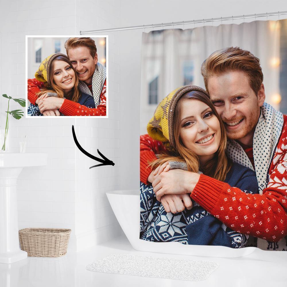 Photo Shower Curtain Custom Backdrop Polyester Waterproof 92*183cm Unique Design for Christmas - mademinefr