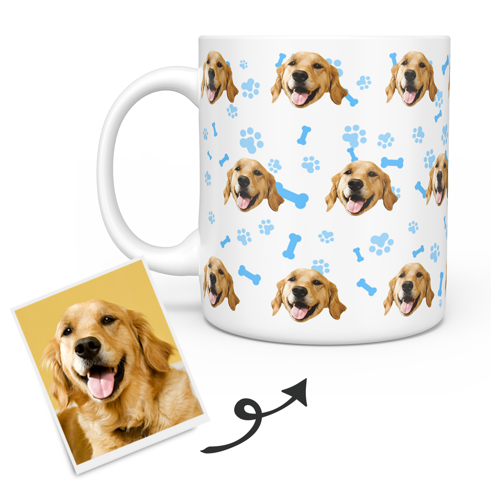 Personalized Mug With Dog Photo - Custom Pet Face Coffee Mugs
